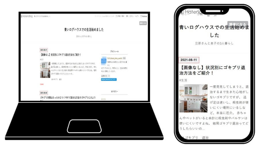 青いログハウスでの生活始めました