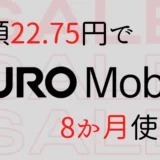 NUROモバイル(ニューロモバイル)を安く契約する方法。実質約20円で8か月利用可能!?